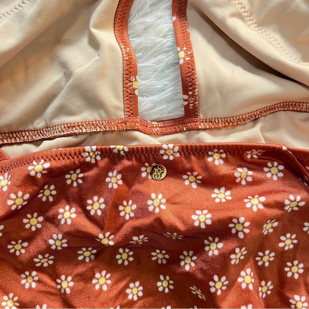 Victoria Secret Rust Floral One-Piece Swimsuit Size Large - Picture 5 of 5